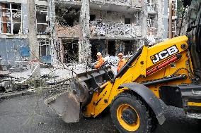 Impact of Russian overnight attack in Shevchenkivskyi district of Kyiv